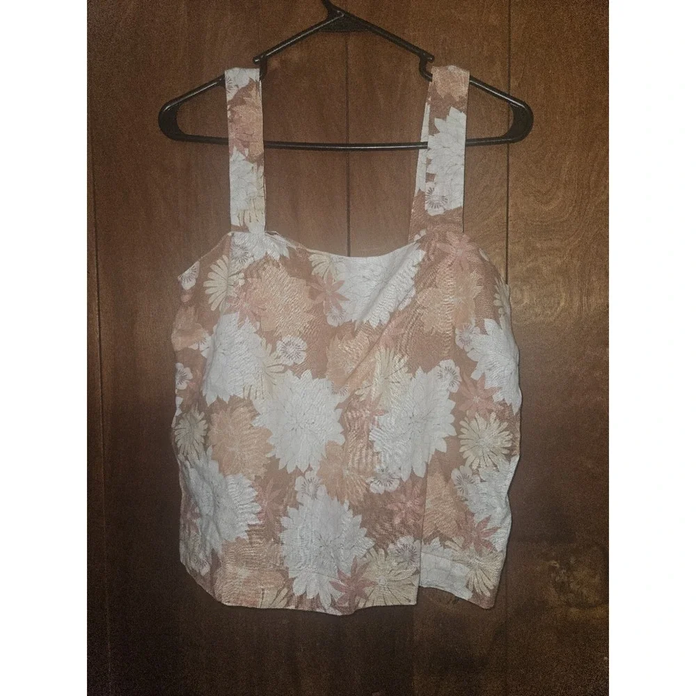 Faherty Women's Sands Linen Tank in Warm Jicaro Island | EUC | Sz Medium - Picture 4 of 7